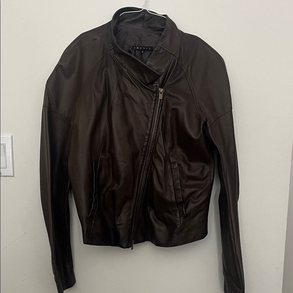 Theory Brown Leather Jacket